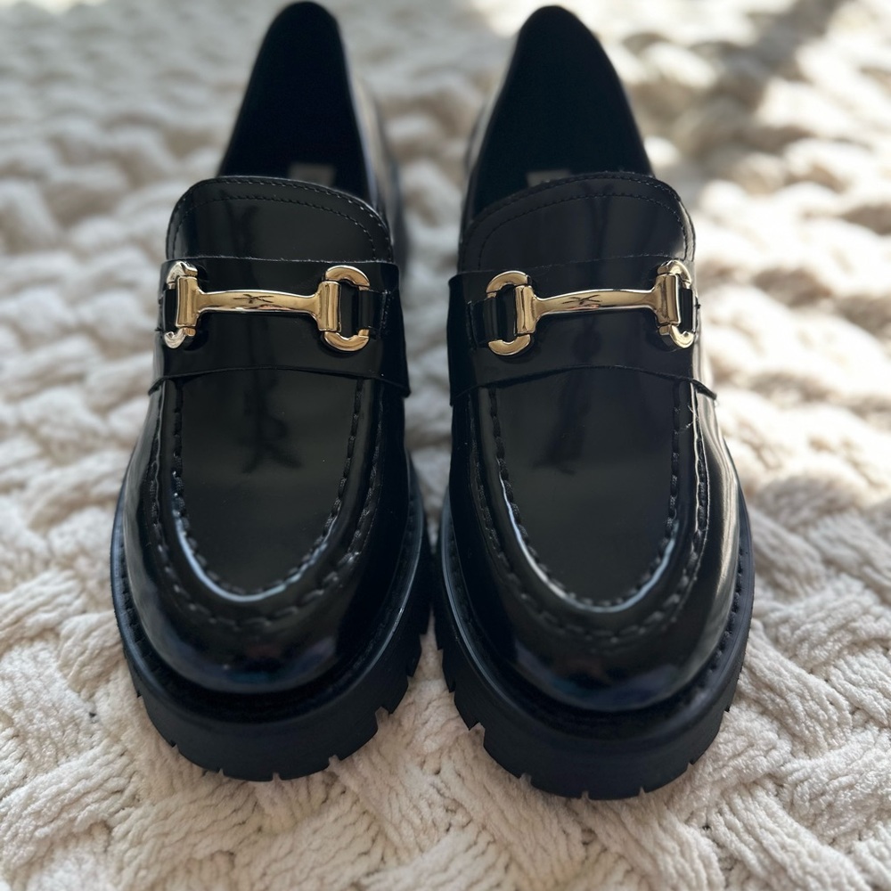 Women’s Steve Madden Lando black leather loafer | size 6